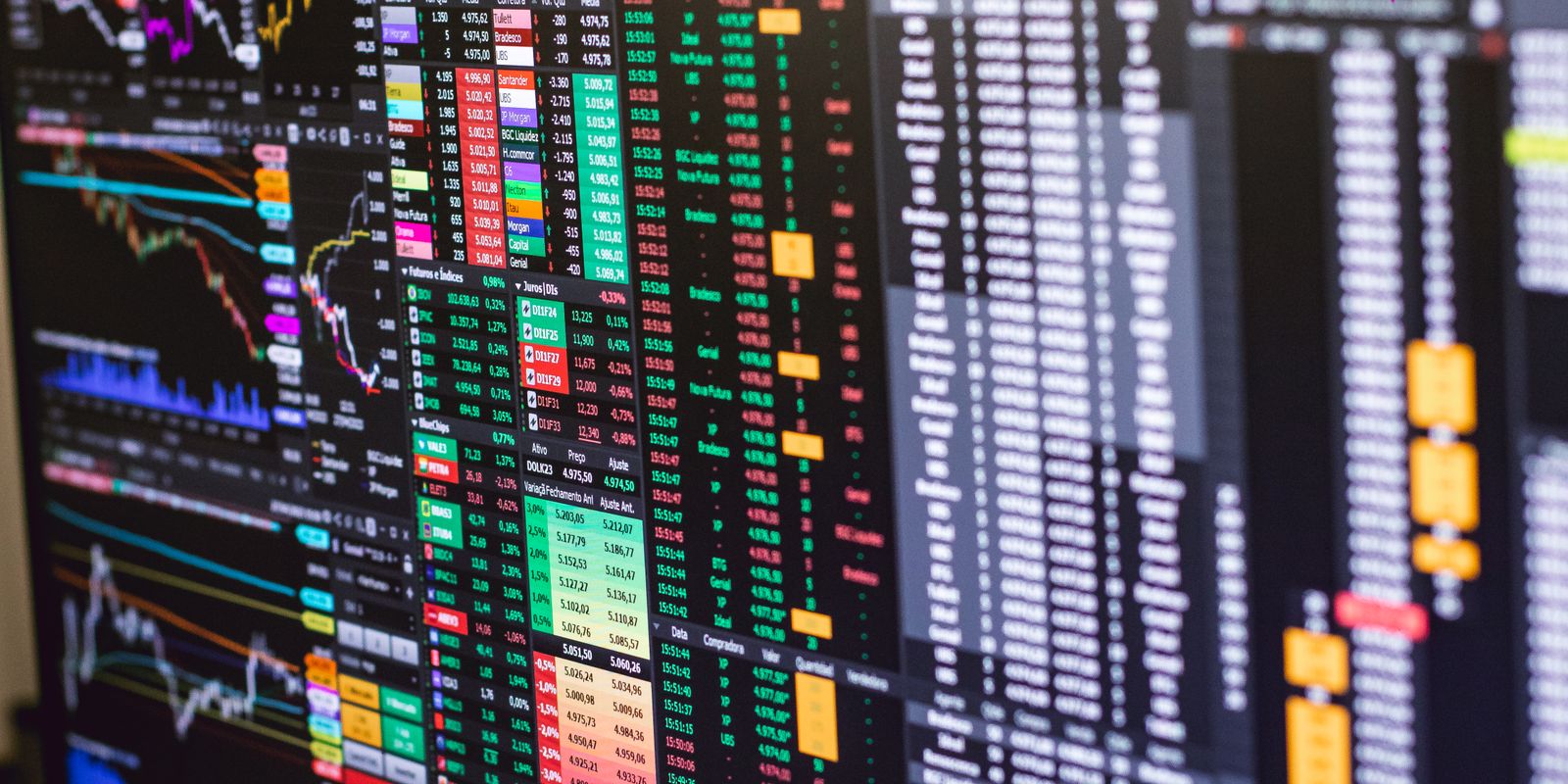 Professionelle Trading-Terminal-Wand